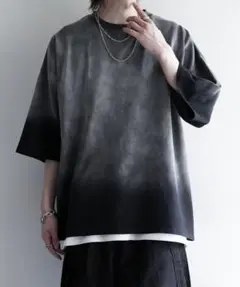 フェードグラデーションガーメントダイ半袖Tシャツ