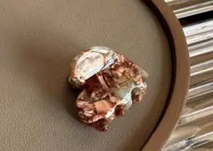 ハート型ヘアクリップ ベージュブラウン