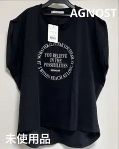 アグノスト　AGNOST Tシャツ　黒　ロゴ　 未使用品　レディース