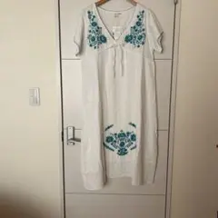 新品！チチカカ　ロングワンピース　刺繍　綿100 Ｌ