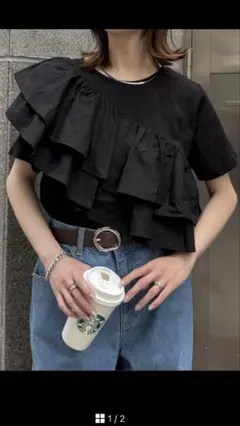 Ciaopanic Typy フリル付きTシャツ ブラック ONE