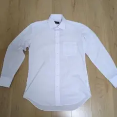 【形態安定】長袖ワイシャツ　セミワイド　先染め　サックス サイズＭ