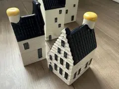 オランダ航空 KLM デルフト 陶器ミニチュアハウス 11、32、33、44