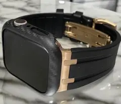 Apple Watch カスタムセット（カーボンカバー + ラバーバンドRoze