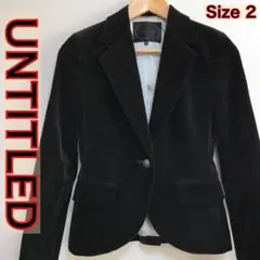 UNTITLED アンタイトル テーラードジャケット ベロア 黒 2