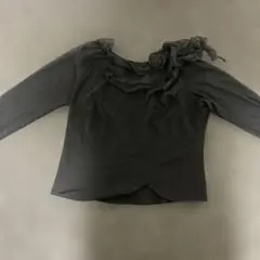 【sekine】社交ダンス衣装　トップス　黒　コサージュ付属