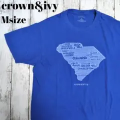 アメリカ古着　クラウンアンドアイビー　コロンビア　地図プリント　Tシャツ
