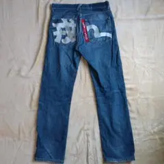 濃紺 20周年限定 EVISU セルビッチデニム 戒 カモメ 赤耳 W34 EVISU エヴィス ブルーカモメ 赤耳 セルビッチ 33X35 XL LL