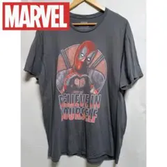 MARVEL/Deadpool US古着 チャコール TシャツY223