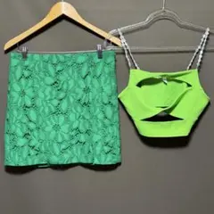 美品　H&M スカート　ビスチェ　2点セット　グリーン