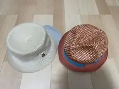 グレースハット 麦わら帽子 キッズ ２セット ストローハット