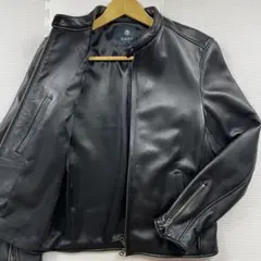 極美品　ナノユニバース　ライダースジャケット　ラムレザー　シングル　黒　Mサイズ