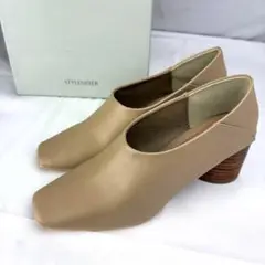 STYLEMIXER ラウンドヒールブーティ ベージュ Sサイズ