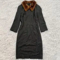 フォクシー ミンクファー ファー襟 ロングワンピース