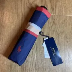 【未使用品】ポロラルフローレン ボーダー 折り畳み傘 ネイビー