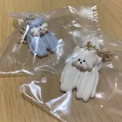 犬のチャーム グレー ホワイト 2個セット