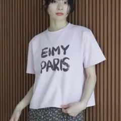 ペンキ風ロゴEIMY PARIS Tシャツ　ピンク