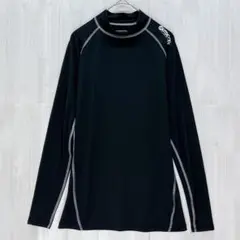 アウトドア　ハイネックアンダーシャツ　黒　M サッカー　フットサル
