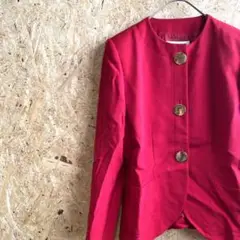 Yves Saint Laurent イヴサンローラン 上品赤肩パッド36レトロ