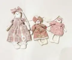 うさぎ カントリードール ぬいぐるみセット 3体おまとめ