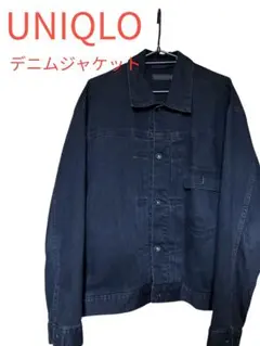 目立った汚れなし、UNIQLO、デニムJKT、綿95%、ブラック、短丈