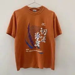 D267 ミズノ 半袖スポーツウェアTシャツ オレンジ メンズ M