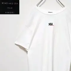 入手困難 限定コラボ ウィンダンシー アメリ センター刺繍 ロゴ 半袖 Tシャツ