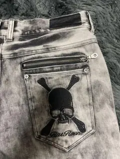 RAT ROEN デニムハーフパンツ スカル　ショートパンツ　ドクロ　メンズ