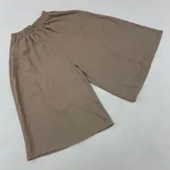 ガウチョパンツ ワイドパンツ ベージュウ エストゴム ポリエステル フリーサイズ