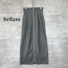 hellam ヘラム フロントジップ スカート グレー Fサイズ