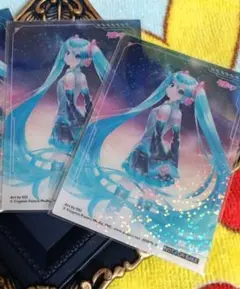 キラキラクリアカードガム 初音ミク 特典　２点