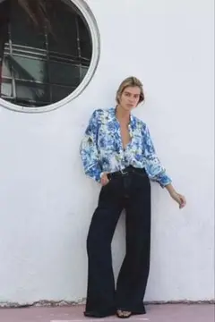 新品未使用　ZARA フラワープリント シャツ