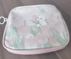 ポーチ　小物入れ　ウサギ　チューリップ