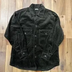 【美品】 GU コーデュロイシャツ カーキ L