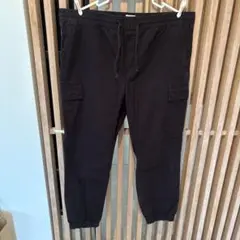 H&M黒 カーゴパンツ ジョガーパンツウエストヒモ
