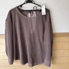 GU メッシュ　バックリボンセーター　長袖