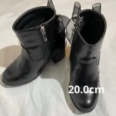 Algy ブラック リボン付きブーツ 20cm 女の子　秋冬