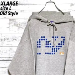 《超希少》XLARGE☆エクストララージ L 古タグ グラフィックビッグロゴ 灰