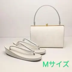 和装 草履バッグセット フォーマル 帯地 シルバー Mサイズ wsale