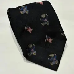 美品 CHAPS RALPH LAUREN ジャガード ポロベア クマ ネクタイ 美品 日本製 CHAPS RALPH LAUREN ラルフローレン ネクタイ熊