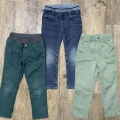 【美品】男の子　デニム　長ズボン３着セットまとめ売り　110㎝