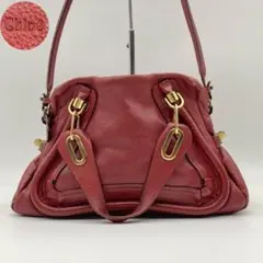 クロエ 2way ショルダーバッグ パラティ ミディアム ワインレッド レザー