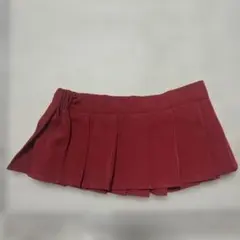 ボルドー プリーツ ミニスカート 無地 ゴムウエスト コスプレ ダンス衣装