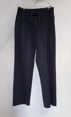 オーガニックコットンオットマン フラットフロントイージーパンツ 2サイズ 黒色