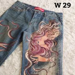 【個性派】 セルタ ハンドペイント フレア ブーツカット デニム ジーンズ
