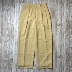 ヴィンテージ　ワイドスラックス　黄色　股上深め　Mサイズ相当　W70cm