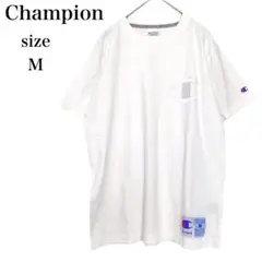 Champion チャンピオン　ビッグロゴ　刺繍　綿　Tシャツ　半袖　ホワイト