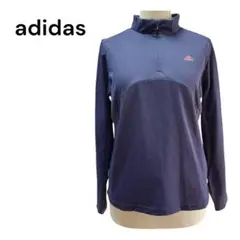 adidas CLIMALITE ハーフジップ ネイビー/ピンク 長袖 M