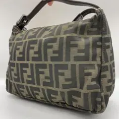 フェンディ キャンバス×レザー アクセサリーポーチ ズッカ ブラウン