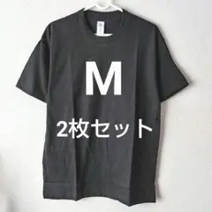 2枚セット メンズ ブラック 無地 Tシャツ Mサイズ 半袖 シンプル 綿100